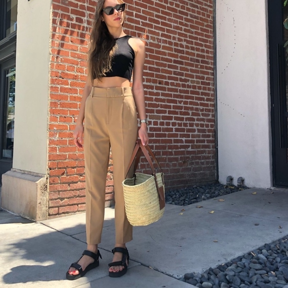 Zara Beige Tan trousers pants size L